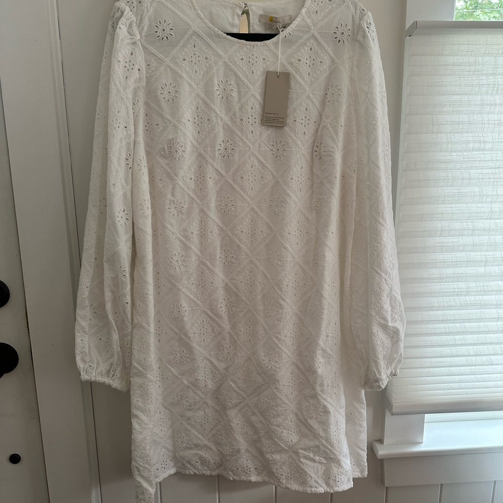 Boden White Bishop Sleeve Casual Dress